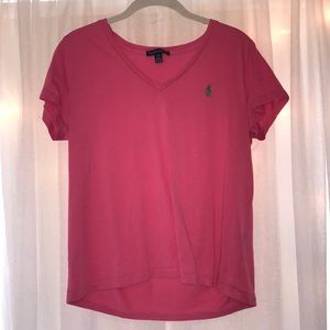 Ralph Lauren Hot Pink V neck T-shirt